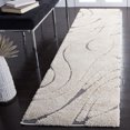 thumbnail image 2 of SAFAVIEH Florida Tamzen Abstract Shag Runner Rug, Cream/Grey, 2'3" x 19', 2 of 12
