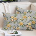 thumbnail image 2 of Yellow Rose Standard Pillow Covers, Vintage Country PlantsFloral Vines Soft Breathable Throw Pillow Cases with Invisible Zipper, Decorative Pillowcase Pillows Protectors for Sofa Bed Chair 20"x26", 2 of 9