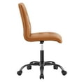 thumbnail image 3 of Modway Prim Metal Vegan Leather Armless Office Chair in Black/Tan, 3 of 9