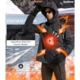 thumbnail image 4 of Tyhengta Men's Winter Jacket Cotton Jackets Fleece Lined Thick Work Warm Cargo Coats with Hooded Grey 2XL, 4 of 11