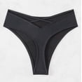 thumbnail image 4 of QTBIUQ Womens Bikini Swim Thong Bottom Briefs Cross Straps Behind Solid Color High Cut Swimwear Swimsuit Bottoms, 4 of 6