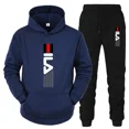 thumbnail image 5 of Chándal con capucha y pantalones de chándal para hombre, conjunto de 2 piezas, traje deportivo informal, ropa deportiva para correr, conjuntos de ropa de calle de lana para hombre, 2 piezas, 5 of 5