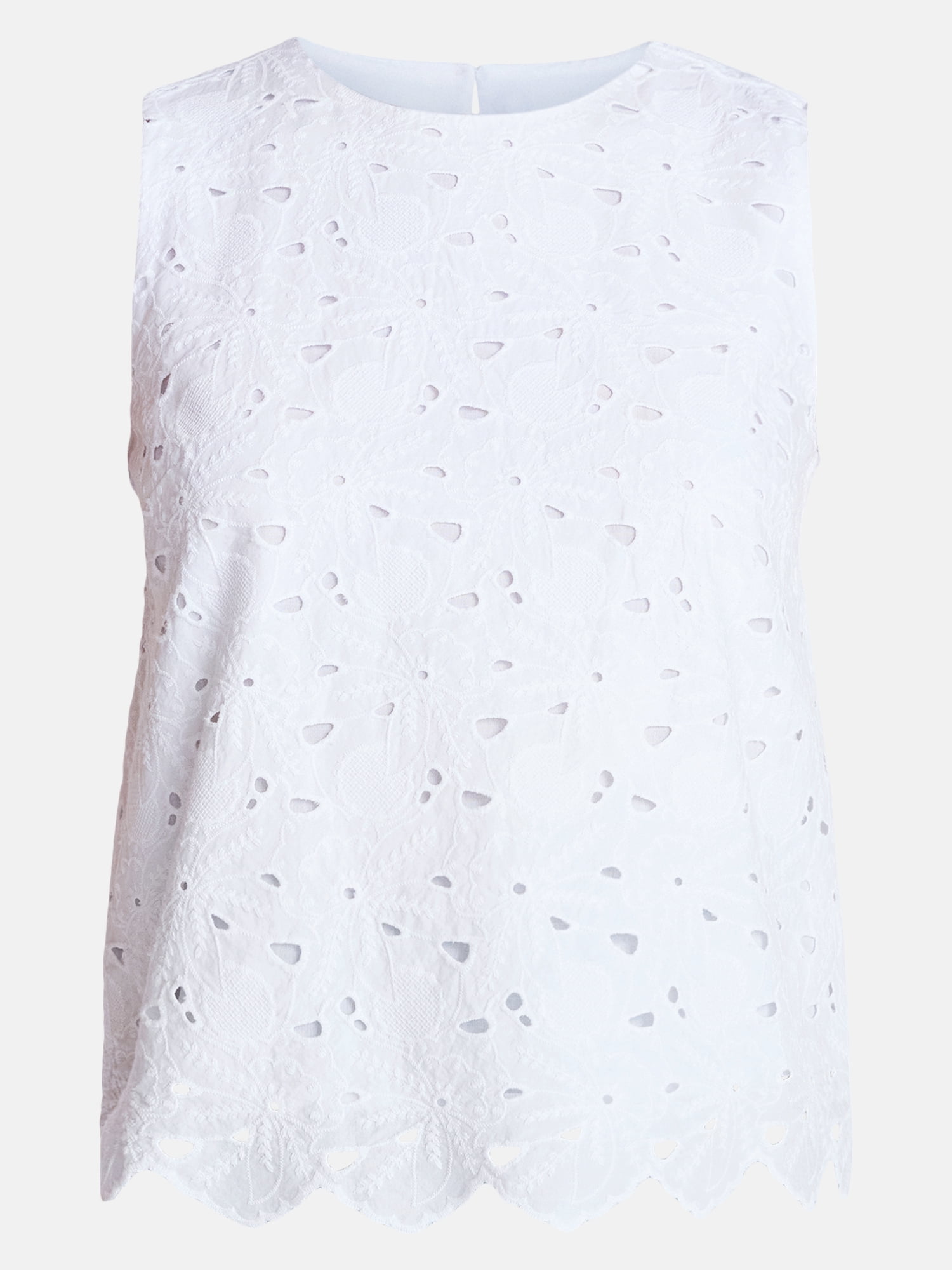 Time and Tru Women’s and Women’s Plus Eyelet Embroidered Top, Sizes XS-4X