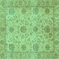 thumbnail image 1 of Ahgly Company Machine Washable Indoor Square Oriental Turquoise Blue Traditional Area Rugs, 3' Square, 1 of 4