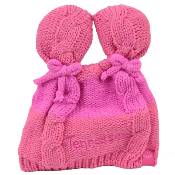 Tennessee State Infant Striped Knit Beanie Pink Crochet Ear Ball Hat USA America