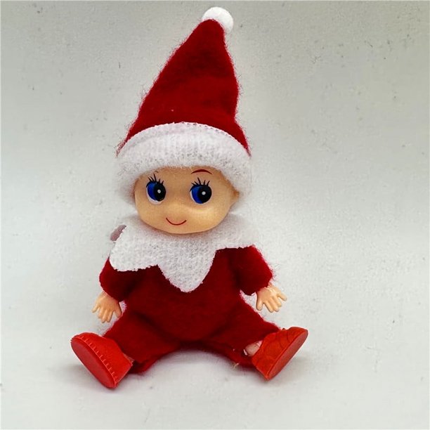 1 pieza de muñeco elfo bebé pequeño con brazos y piernas móviles, adornos navideños, juguete para niños, decoraciones para el hogar Xmax, suministros para fiestas
