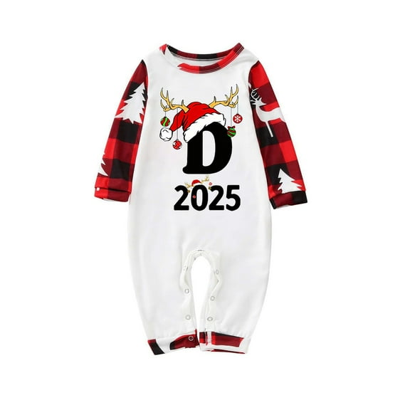 FEIFLY Baby Family Matching Pajamas Onesie Cozy Sleepwear Jumpsuits O-Neck Long Sleeve One-Pieces Festival Boho Christmas Loungewear