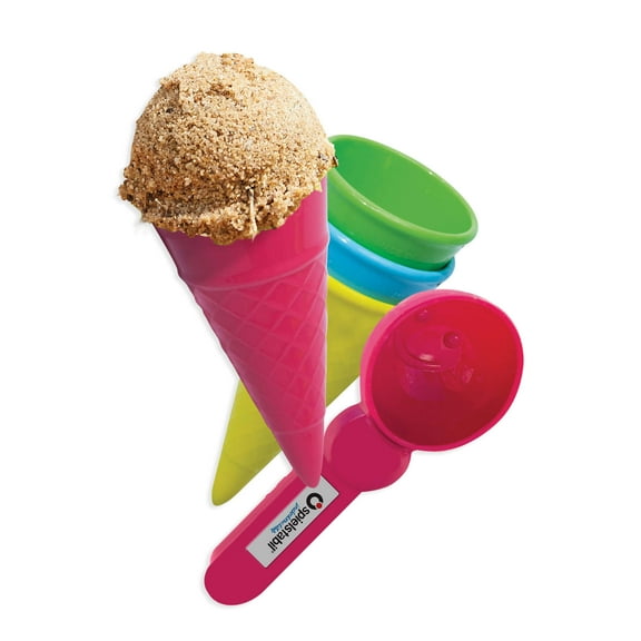 Spielstabil Ice Cream Playset Sand Toy with 4 Plastic Cones & one Scoop