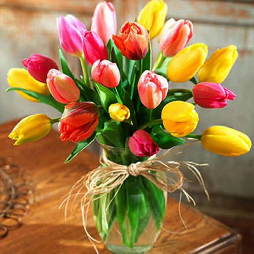 DIY 5D Diamond Painting Tulip Bunch Flowers Rhinestone