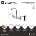 thumbnail image 5 of Kingston FB751 Americana Two-Handle 4-Hole 8" Centerset Kitchen Faucet with Side Sprayer in Polished Chrome, 5 of 5