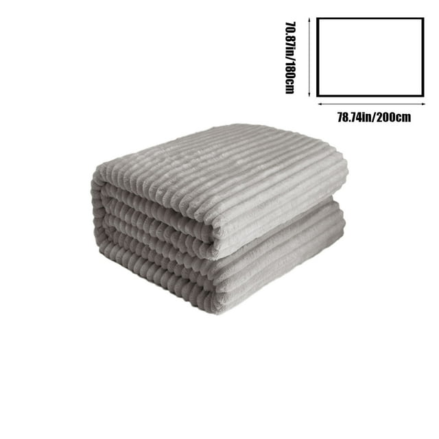 Extra Thick Fleece Blanket 71x79in Heavy Winter Throw Sofa Cover Double Layer Cold Protection Gray