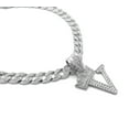 thumbnail image 2 of iJewelry2 Kings and Queens Crowned Initial Letter V Crystals Pendant Silver-tone Cuban Linked Chain Necklace, 2 of 3