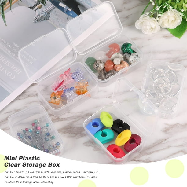 Redempat 6pcs Non-toxic Clear Plastic Beads Storage Containers Organizer  Well Organized Small Plastic Box 3Set 