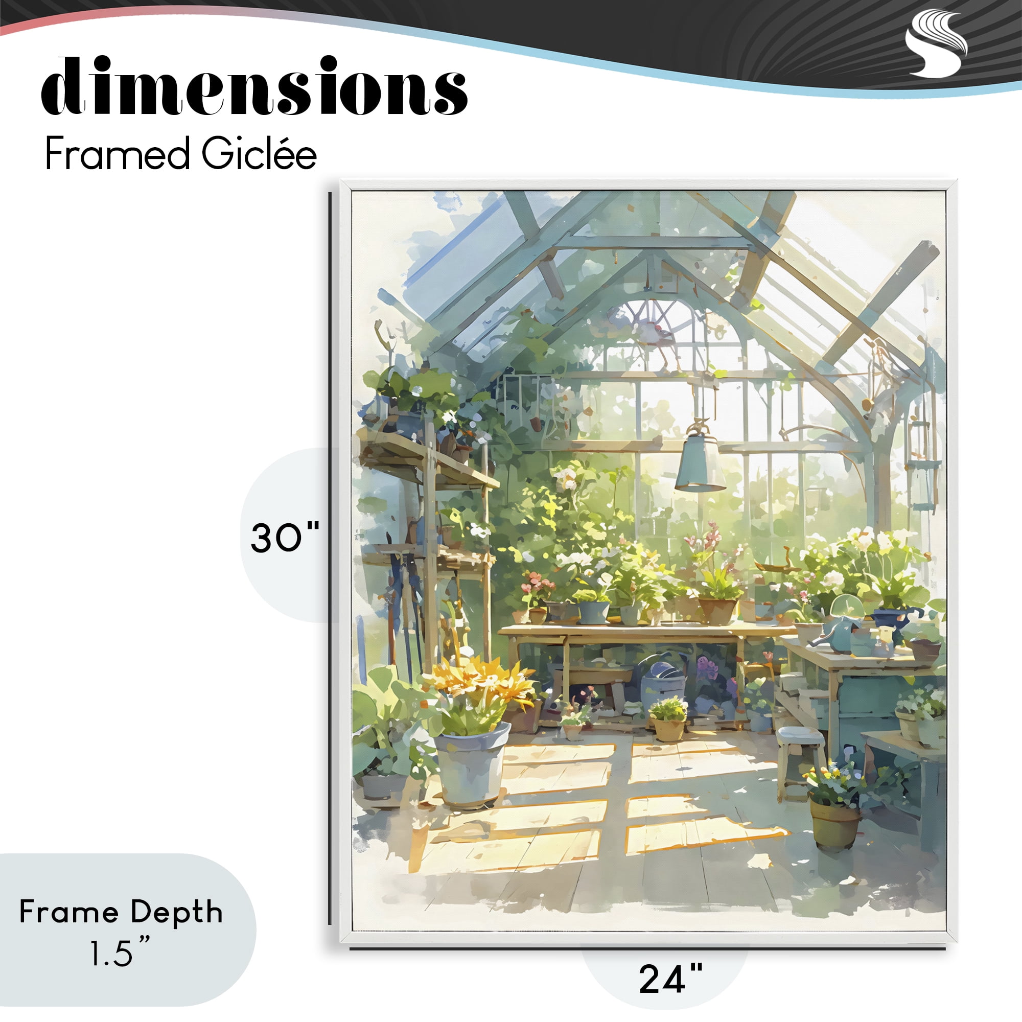 Stupell Industries Sunlit Greenhouse Plant Sanctuary White Framed Giclee Art, design by Creative Studio