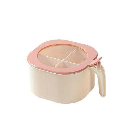 

hoksml Organization and Storage Spice Pots Four Compartment Condiment Multi-Grid Spice Jar Round Storage Box