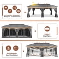 thumbnail image 6 of HOTEEL Heavy Duty 12X20 Outdoor Patio Gazebo with Mosquito Netting Curtains,Double-Roof Canopy Tent Gazebo for Parties,Backyards,Gardens,Gray, 6 of 13