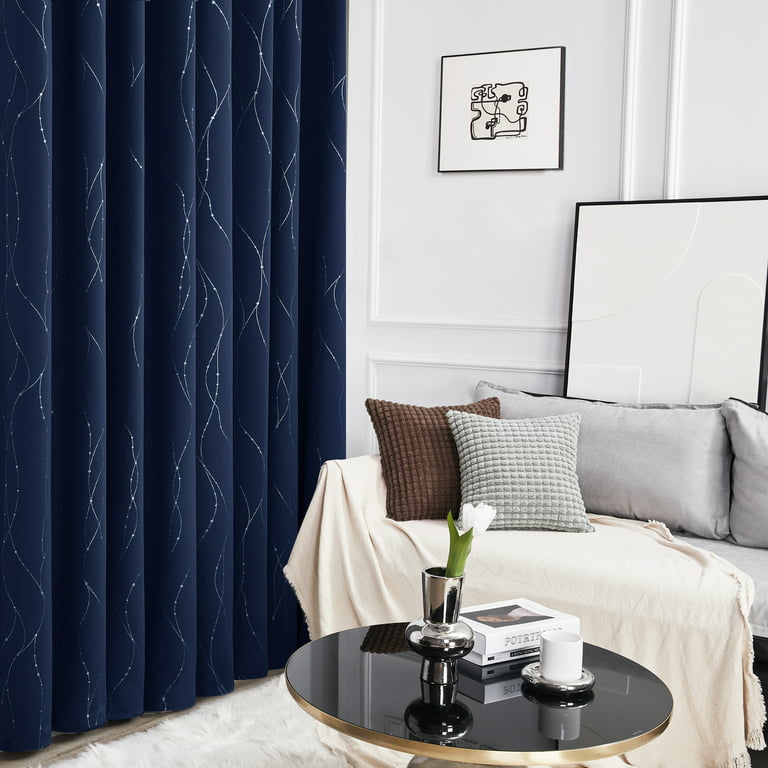 Deconovo Blackout Navy Curtains For