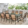 Hanover Manor 11-Piece Dining Set with 10 Sling Chairs and an Extra-Large 60" x 84" Cast-Top Dining Table