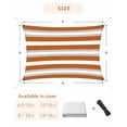 thumbnail image 5 of Burnt Orange Grey Stripe Sun Shade Sail 8'x10' Rectangle Outdoor Shade Canopy, Minimalist Farmhouse Striped Porch Shades Outdoor Sun Blocking Screen, Sunshade Cloth Covers for Patio/Deck/Garden, 5 of 5