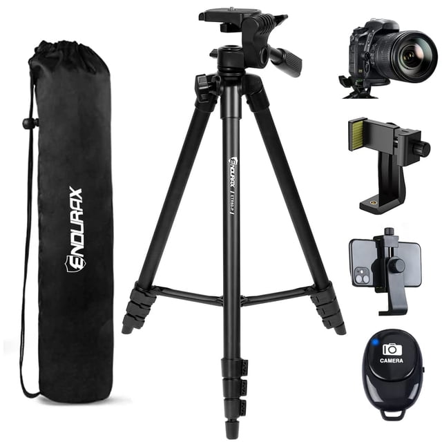 Trípode Para Teléfono Endurax De 60" Para Cámara Canon Con Soporte Universal Para Teléfono Y Obturador Remoto Carga Máxima 6.6 Lb
