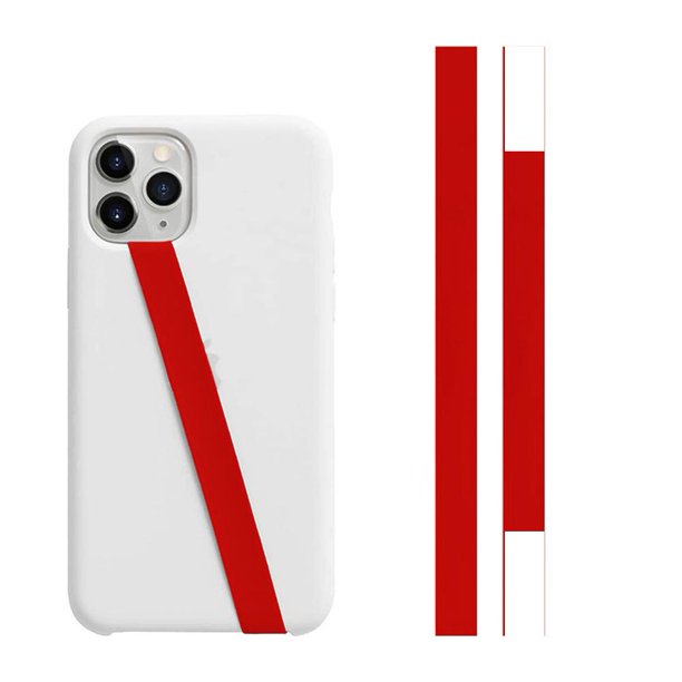 Correa de silicona elástica para sujetar el teléfono - Adhesivo seguro y sin marcas, evita caídas - Compatible con la mayoría de los teléfonos móviles - Negro, rojo, rosa, verde menta, morado