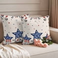 thumbnail image 2 of Independence Day Pillow Covers 2 Pack American Flag Stars Beige Texture Pillowcase Waterproof Outdoor Throw Pillow Cover for Patio Garden Square Cushion 24”x24”, 2 of 9