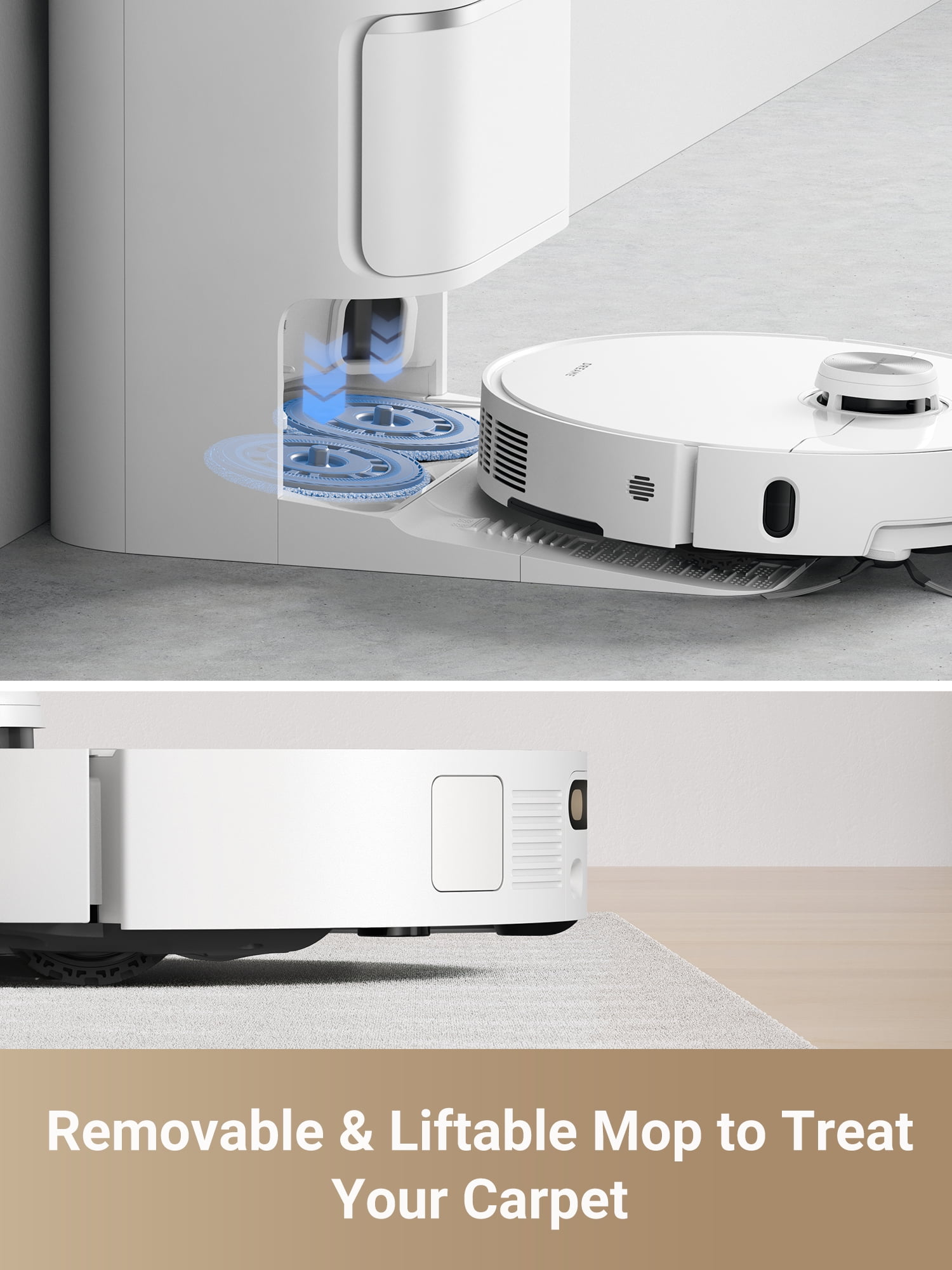 Dreame L40 Ultra Robot Vacuum Cleaning Bundle, 3 Extra Dust Bags, Removable & Liftable Mop, Extendable & Liftable SideBrush, 11K Pa Suction, 149℉Hot Water Mop Cleaning, Auto Emptying and Refilling