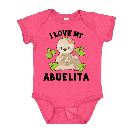 

Inktastic Cute Sloth I Love My Abuelita with Green Leaves Gift Baby Boy or Baby Girl Bodysuit