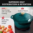 thumbnail image 4 of MÜELLERHOME DuraCast 6 Quart Enameled Cast Iron Dutch Oven Pot with Lid, Heavy-Duty, Oven Safe up to 500° F & Across All Cooktops, Wedding Registry Ideas & Gifts, Emerald, 4 of 5