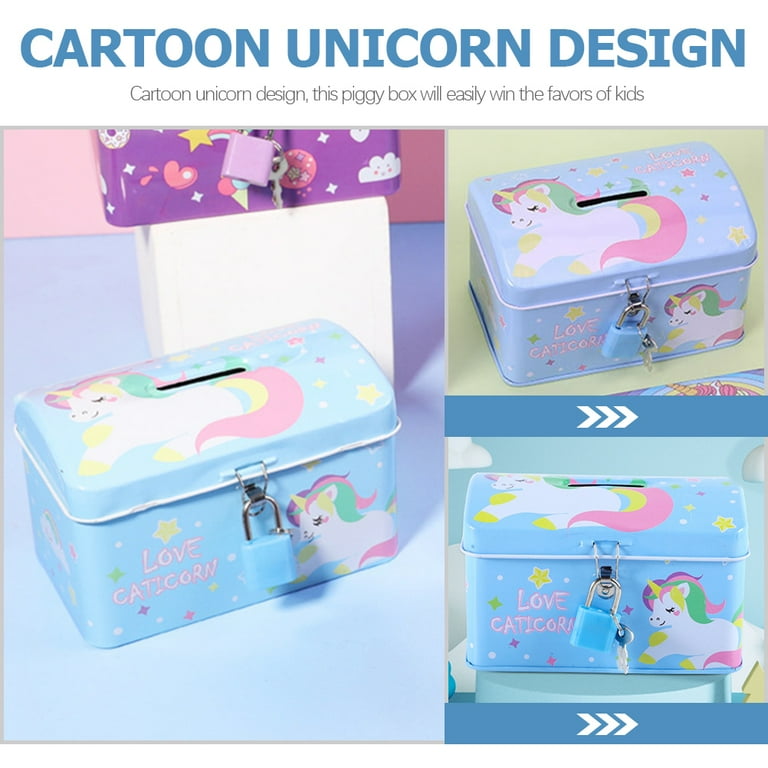 Unicorn Piggy Bank Coin Bank Money Bank with Lock and Key for Kids Boys Girls