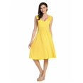 thumbnail image 4 of New Women V-Neck Sleeveless Solid Fit and Flare Casual Dress HFON, 4 of 7