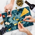 thumbnail image 4 of Marble Print Cutting Board, Antique Stone Blurry Distressed Motley Fractal Effects Illustration Art, Decorative Tempered Glass Cutting and Serving Board, Large Size, Blue, by Ambesonne, 4 of 5