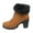 Brown, variant on Brown Short Boots For Womens Plus Velvet Warm Round Toe Thick Heel High Heel Ankle Winter Casual Footwear For Style And Fashion Size 36
