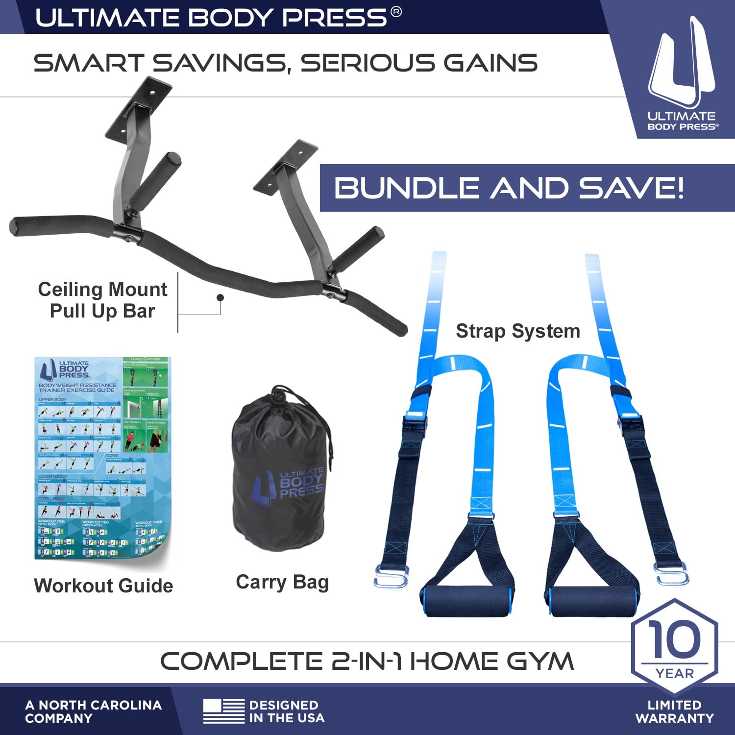 Ceiling Mount Pull Up Bar and Strap System