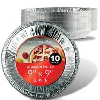 Stock Your Home 9 Inch Aluminum Tart Pie Pans, 10 Count – Disposable and Recyclable Large Pie Tins for Bakeries, Cafes, Restaurants, Durable Foil Pans for Pies, Fruit Tarts, Quiche