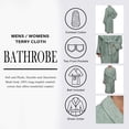 thumbnail image 3 of BNM Terry Cotton Adult Unisex Bathrobe, Small, Sage, 3 of 10