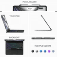 thumbnail image 3 of edaiser Swivel Keyboard Case Compatible with iPad Air 13-inch M4 M3 M2 & iPad Pro 12.9 inch 6th 5th 4th 3rd Generation; Wireless Rotatable Cover with Pencil Holder, Trackpad, Backlit, Black, 3 of 6