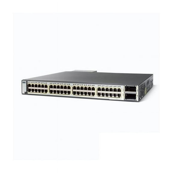Pre-Owned Used Cisco WS-C3750E-48PD-SF Catalyst 3750E 48 Ports 10/100/1000 RJ-45 Power over Ethernet (PoE) Multi Layer Stackable Ethernet Switch with 2x Uplink Ports 1 Year Warranty