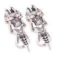 thumbnail image 1 of MERIGLARE 2x Dragon Head Red Stone Eye Finger Rings Gothic Party Band Jewelry, 1 of 9