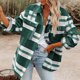 thumbnail image 1 of Ladies Check Fleece Winter Jacket Shacket Baggy Tartan Tops Shirts Coat Oversize, 1 of 8