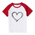 thumbnail image 2 of Feancey Kids Summer T Shirts Boys Girls Cute Heart Print Tshirt Loose Fit Casual Short Sleeve Round Neck Tops Red 5 Years, 2 of 10