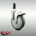 thumbnail image 2 of 5 Inch 316SS Thermoplastic Rubber Swivel 1-1/8 Inch Stem Caster Lock Brake SCC, 2 of 2