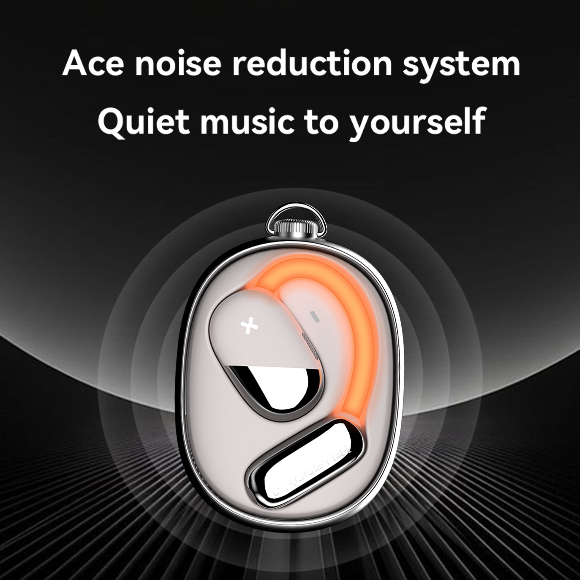 Seetoy New Design Open Ear Headphones,True Wireless Bluetooth 5.4 Open Ear Earbuds with Orange LED Strip Design，Be Turned Into Neckband Earphones with Especial Accessories,White