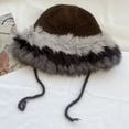 thumbnail image 2 of Bonnet d'Hiver de Couleur Contrastante pour Femmes, 2 of 6