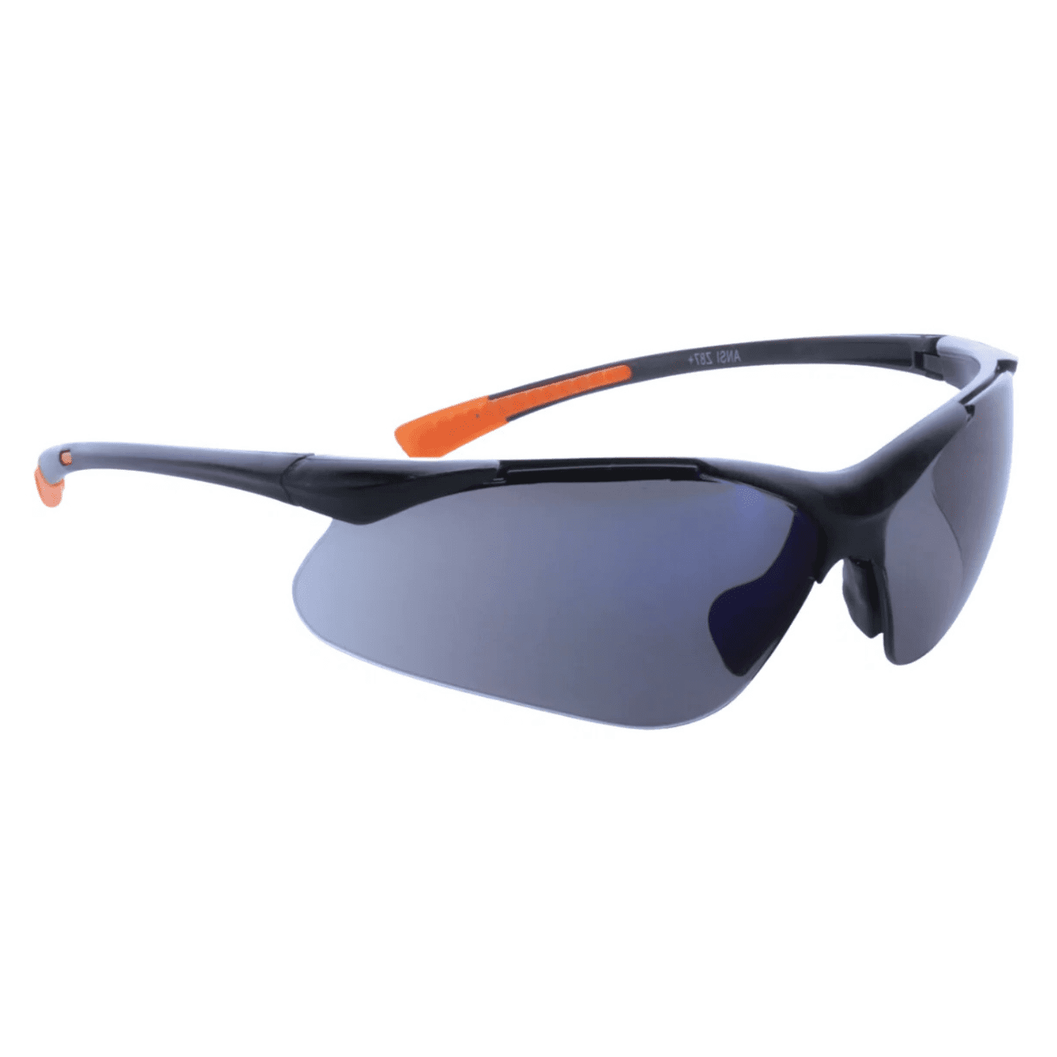 Sanoxy Safety Glasses with Wraparound Design, UV Protection, Rubber Nosepiece and Black Temples – Impact-Resistant PC Lens-Blue Mirror