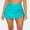 Blue, variant on Women's Ruched Drawstring High Waisted Swimuit Bottom Split Swim Skirt with Built-in Pant