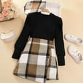 thumbnail image 5 of Fsqjgq Little Girl Clothes Trendy Girls Clothes Girl Skirt Sets 3 Piece Outfits Square Neck Jacquard Puff Sleeve Tops Plaid Mini Skirt Shorts Fall Winter Clothes Baby Girl Outfits Kids Sets Size 160, 5 of 6