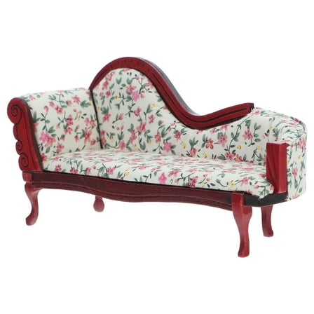 SHOWERORO Dollhouse Chaise Lounge Multi Wood 1Set 6.72X3.14X2.24in