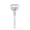 thumbnail image 3 of Solitaire Lab Created Blue Sapphire Celtic Ring with Diamond - 1.7 Carat - AAAA Quality, 925 Sterling Silver, US 4.00, 3 of 8