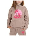 thumbnail image 2 of JHLZHS Girl Outfits Child Toddler Boys Girls Long Sleeve Solid Warm Hoodie Pullover Tops Pants Kids Outfits Sweat Suit Toddler Outfits for Girls 6T Outfits for Girls Size 8-9, 2 of 3